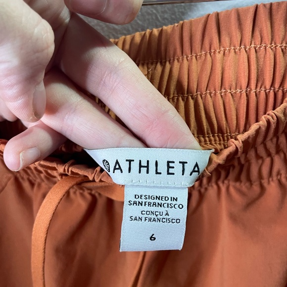 Athleta Orange Arrival Midi Skirt Hiking Camping UPF 50+ Relaxed Fit Pockets - Picture 2 of 7